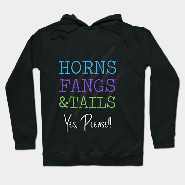 Horns Fangs & Tails Hoodie by mrsamuelson